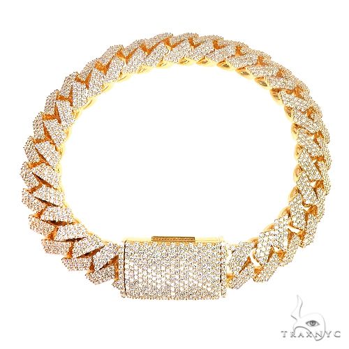 3 Row Prong Set Diamond Cuban Bracelet 69872 - Image 1