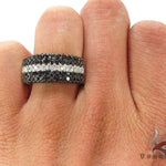 5 Row Black and White Color Diamond Ring 31242 - Image 7