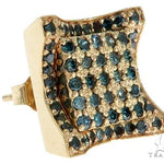 14K Yellow Gold Blue Diamonds Small Single Square Earring 61482 - Image 1 [FILE:61482_image_01_e4f109e6.jpg]