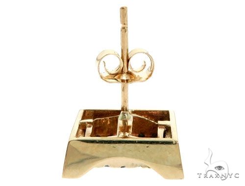 14K Yellow Gold Blue Diamonds Small Single Square Earring 61482 - Image 3 [FILE:61482_image_03_82ab9c9b.jpg]