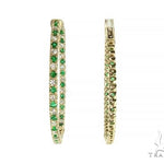 14K Yellow Gold Emerald & Diamond Hoops Earrings 65994 - Image 5 [FILE:65994_image_05_50f55370.jpg]