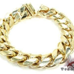 Solid Miami Cuban Link Bracelet 14K Yellow Gold 8.5 Inches 10mm   66083 - Image 1
