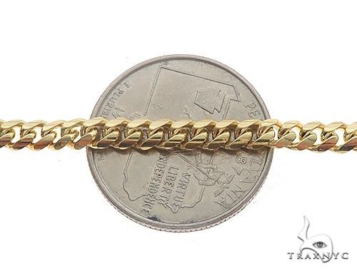 Solid Miami Cuban Link Bracelet 10K Yellow Gold 8 Inches 3.5mm   67108 - Image 4
