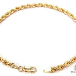 14KY Diamond Cut Solid Rope Bracelet 67532 - Image 2