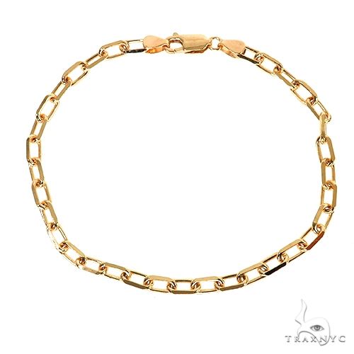 14K Yellow Gold Diamond Cut Anchor Cable Link Bracelet 8 Inches 3.7mm   67794 - Image 1