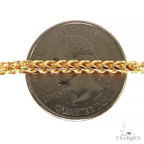 14K Yellow Gold Solid Franco Bracelet 8 Inches 2.6mm   67960 - Image 2