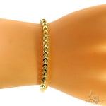 14K Yellow Gold Solid Franco Bracelet 8.5 Inches 4mm   67962 - Image 7