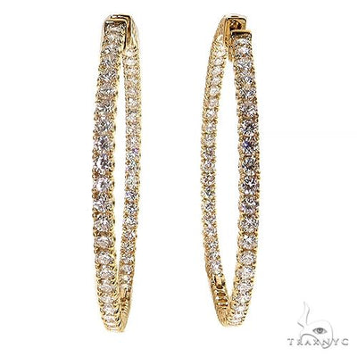 14K Gold Diamond Hoop Earrings (Lab) 68676 - Image 1