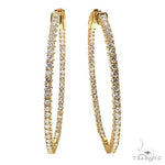 14K Gold Diamond Hoop Earrings 68682 - Image 1