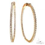 14K Gold Diamond Hoop Earrings 68682 - Image 2