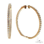 14K Gold Diamond Hoop Earrings 68683 - Image 2
