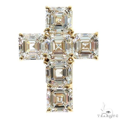 Asscher Cut Diamond Cross Pendant 69714 - Image 1