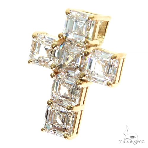 Asscher Cut Diamond Cross Pendant 69715 - Image 3