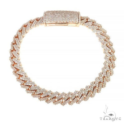 2 Row Prong Set Diamond Cuban Bracelet 69871 - Image 1