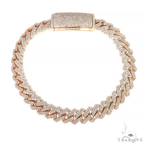 2 Row Prong Set Diamond Cuban Bracelet 69871 - Image 1