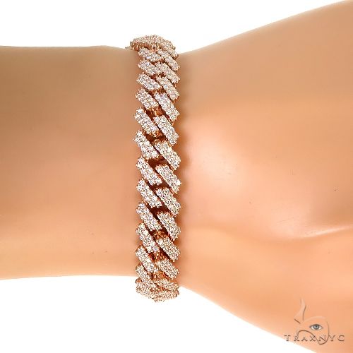 2 Row Prong Set Diamond Cuban Bracelet 69871 - Image 5