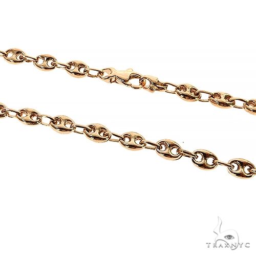 14k Rose Gold Solid Fancy Link 5.9mm 12.5 Inches 69957 - Image 2