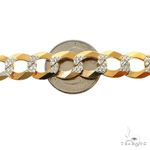 10k Solid Two-Tone Curb Bracelet 12mm 9 Inches 69973 - Image 3