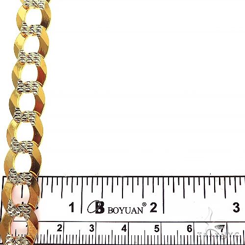 10k Solid Two-Tone Curb Bracelet 12mm 9 Inches 69973 - Image 4