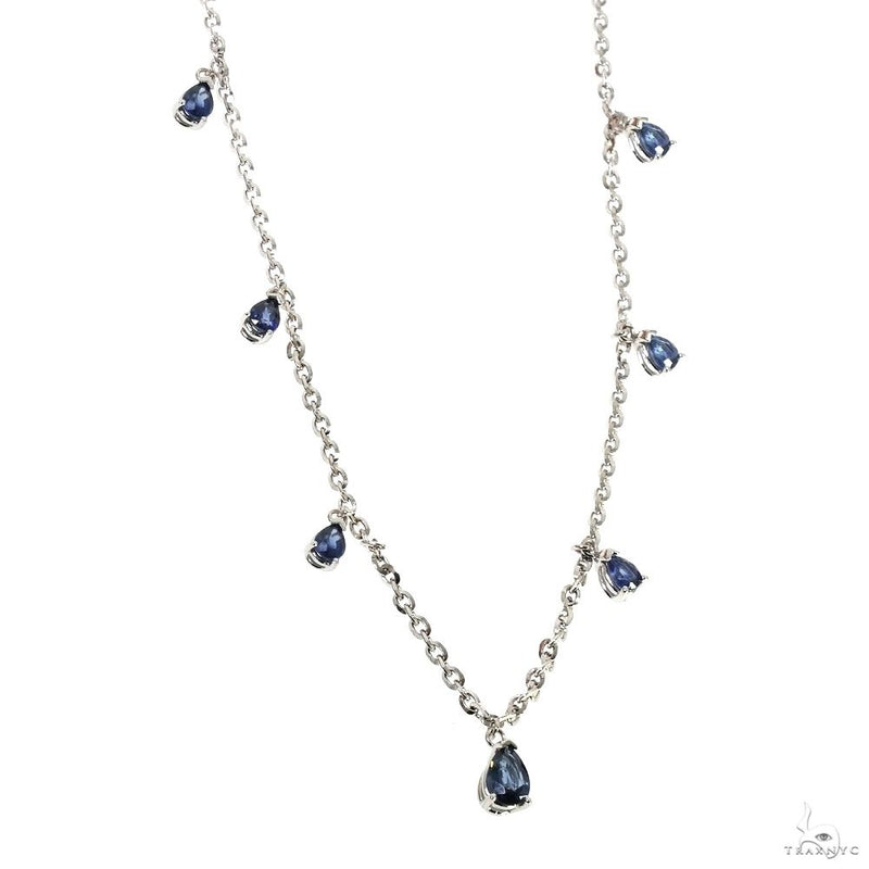 Pear Shape Blue Sapphire Necklace 70085 - Image 2