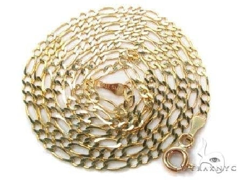 Mens 14k Solid Yellow Gold Figaro Chain 22 Inches 3mm 70282 - Image 5