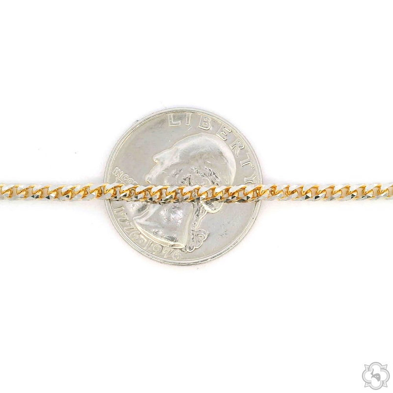 14K Two Tone Gold Diamond Cut Franco Chain 70314 - Image 5