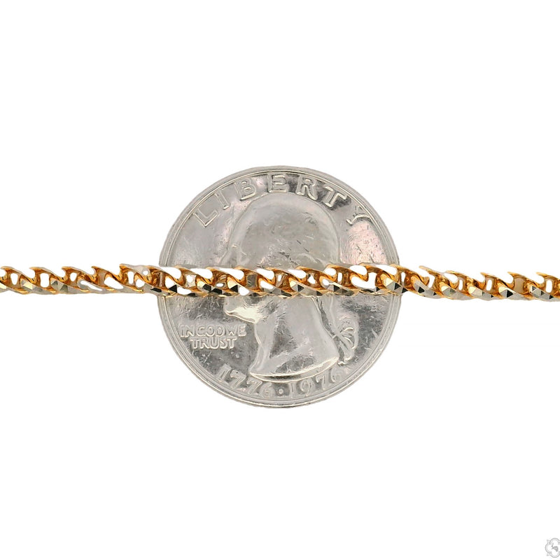 14K Two Tone Gold Diamond Cut Franco Chain 70317 - Image 5