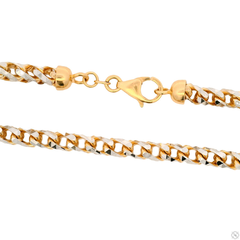 14K Two Tone Gold Diamond Cut Franco Chain 70318 - Image 4