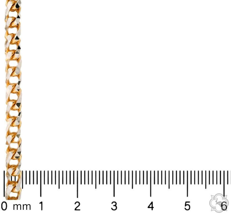 14K Two Tone Gold Diamond Cut Franco Chain 70318 - Image 6