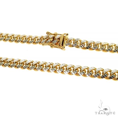 14K Yellow Gold Diamond Cut Solid Miami Cuban Chain 18 Inches 6mm 70361 - Image 3