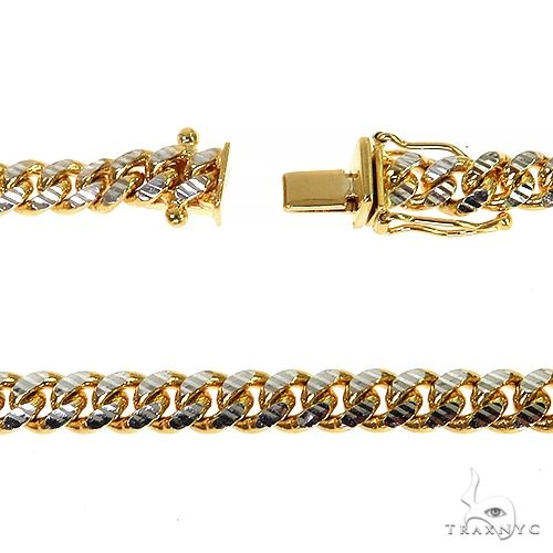 14K Yellow Gold Diamond Cut Solid Miami Cuban Chain 18 Inches 6mm 70361 - Image 4
