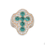 Iceberg Celestial Teal Quartz Crystals Diamond Ring 70372 - Image 1