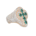 Iceberg Celestial Teal Quartz Crystals Diamond Ring 70372 - Image 3