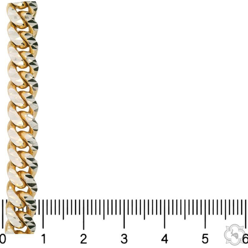 14k Gold Two Tone Diamond Cut Miami Cuban Link Chain 70381 - Image 6