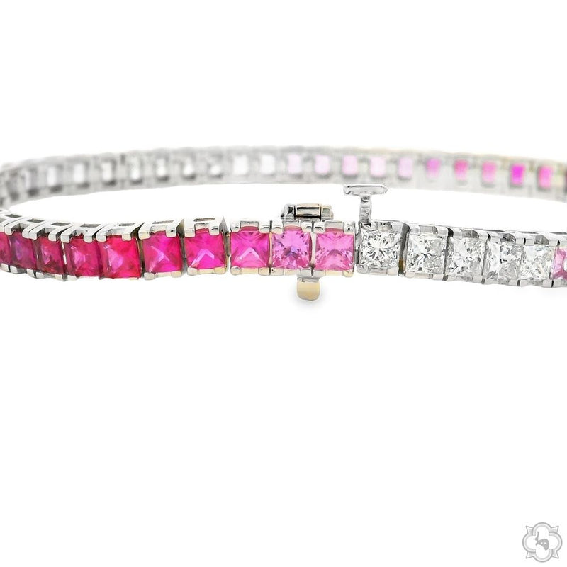 Pink Princess Ombre Tennis Bracelet 70387 - Image 6