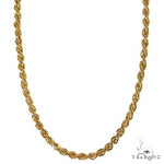 14k Yellow Gold Hollow Rope Link Chain 18 Inches 2.7mm 70417 - Image 1