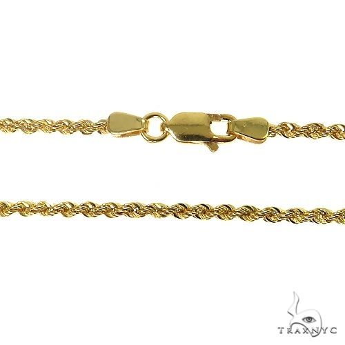 14k Yellow Gold Hollow Rope Link Chain 18 Inches 2.7mm 70417 - Image 3