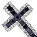 Mystic Blue Princess Cut Sapphire Diamond Cross 70425 - Image 3