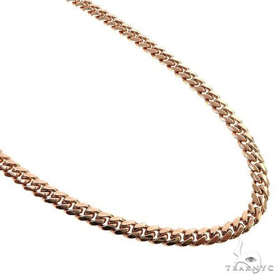 14K Rose Gold Solid Miami Cuban Link  Chain 20 Inches 6mm 70428 - Image 1