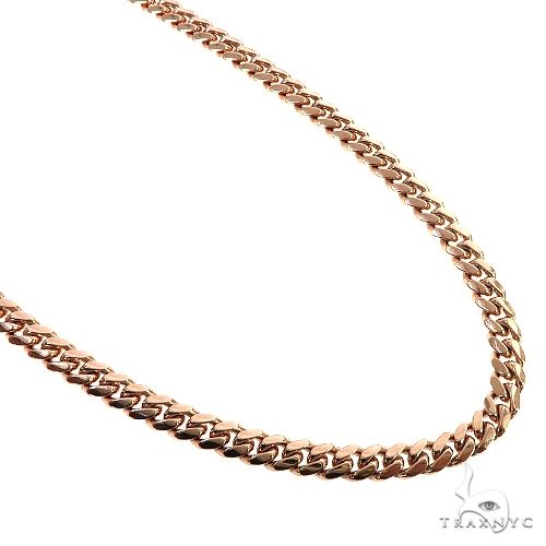 14K Rose Gold Solid Miami Cuban Link  Chain 20 Inches 6mm 70428 - Image 1