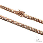 14K Rose Gold Solid Miami Cuban Link  Chain 20 Inches 6mm 70428 - Image 2
