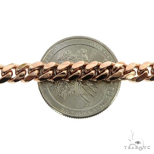 14K Rose Gold Solid Miami Cuban Link  Chain 20 Inches 6mm 70428 - Image 4
