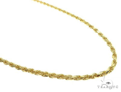 14K Yellow Gold Diamond Cut Solid Rope Link Chain 20 Inches 3.5mm 70431 - Image 1