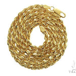 14K Yellow Gold Diamond Cut Solid Rope Link Chain 18 Inches 3.5mm 70432 - Image 3