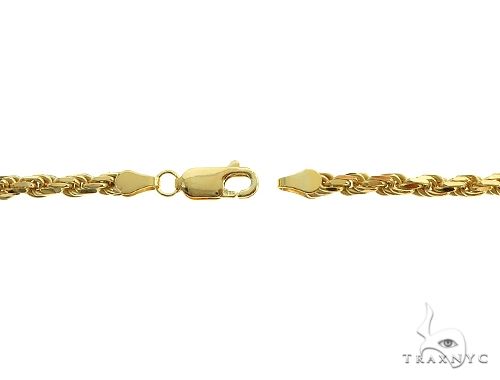 14K Yellow Gold Diamond Cut Solid Rope Link Chain 18 Inches 3.5mm 70432 - Image 4