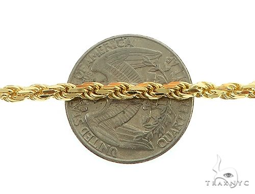 14K Yellow Gold Diamond Cut Solid Rope Link Chain 18 Inches 3.5mm 70432 - Image 5