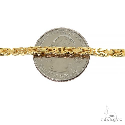 14k Yellow Gold Solid Byzantine link Chain 4mm 24 inches 70435 - Image 3