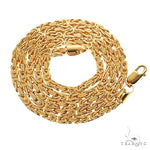 14k Yellow Gold Solid Byzantine link Chain 4mm 24 inches 70435 - Image 4