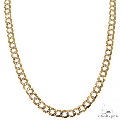 10K Yellow Gold Curb Diamond Cut Solid chain 3.3mm 18 inches 70440 - Image 1