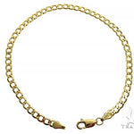 14K Yellow Gold Solid Curb Link Bracelet 8 Inches 4mm 70442 - Image 2